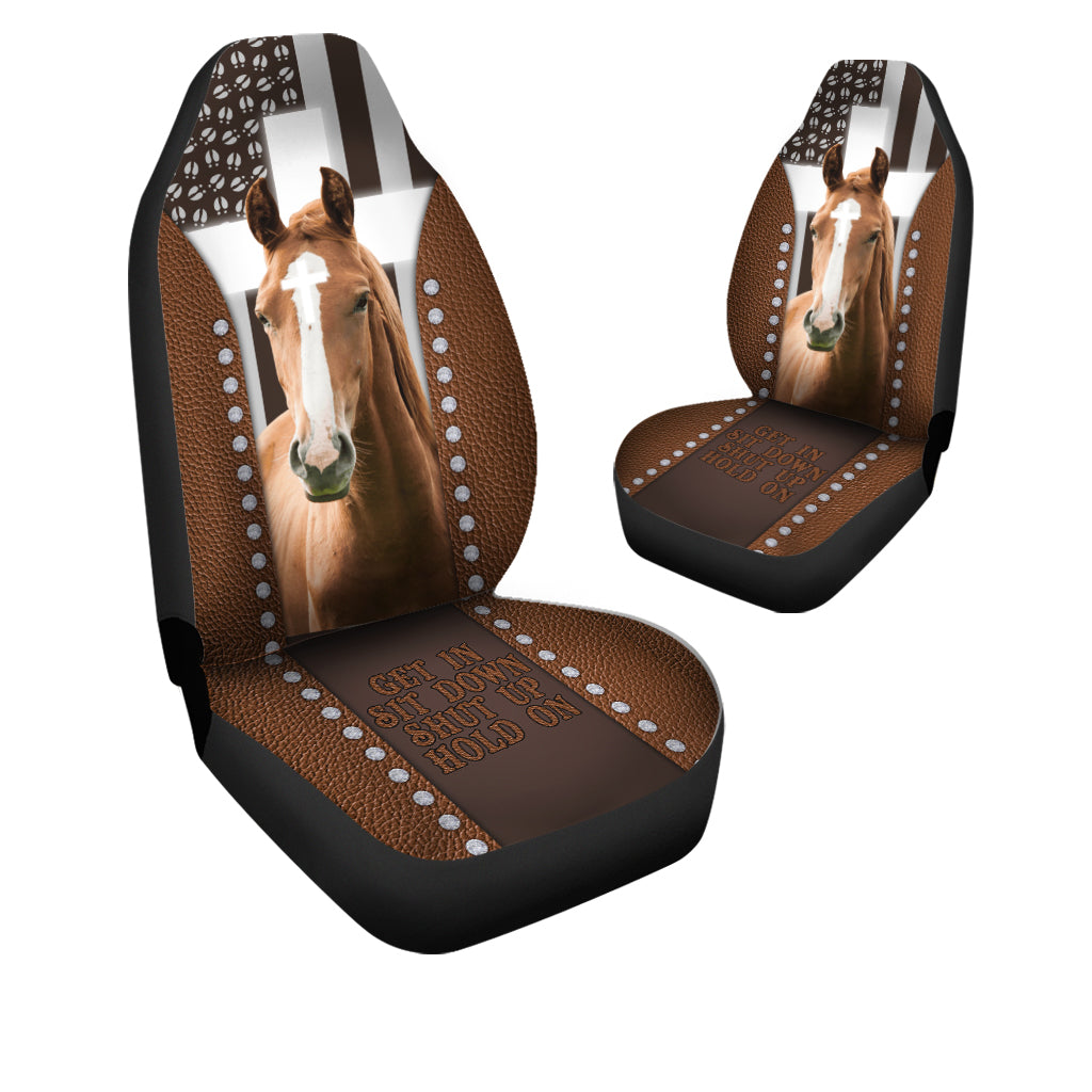 Jesus Horse Pattern Car Seat Cover Set