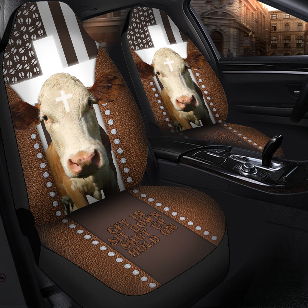 Jesus Simmental Pattern Car Seat Cover Set