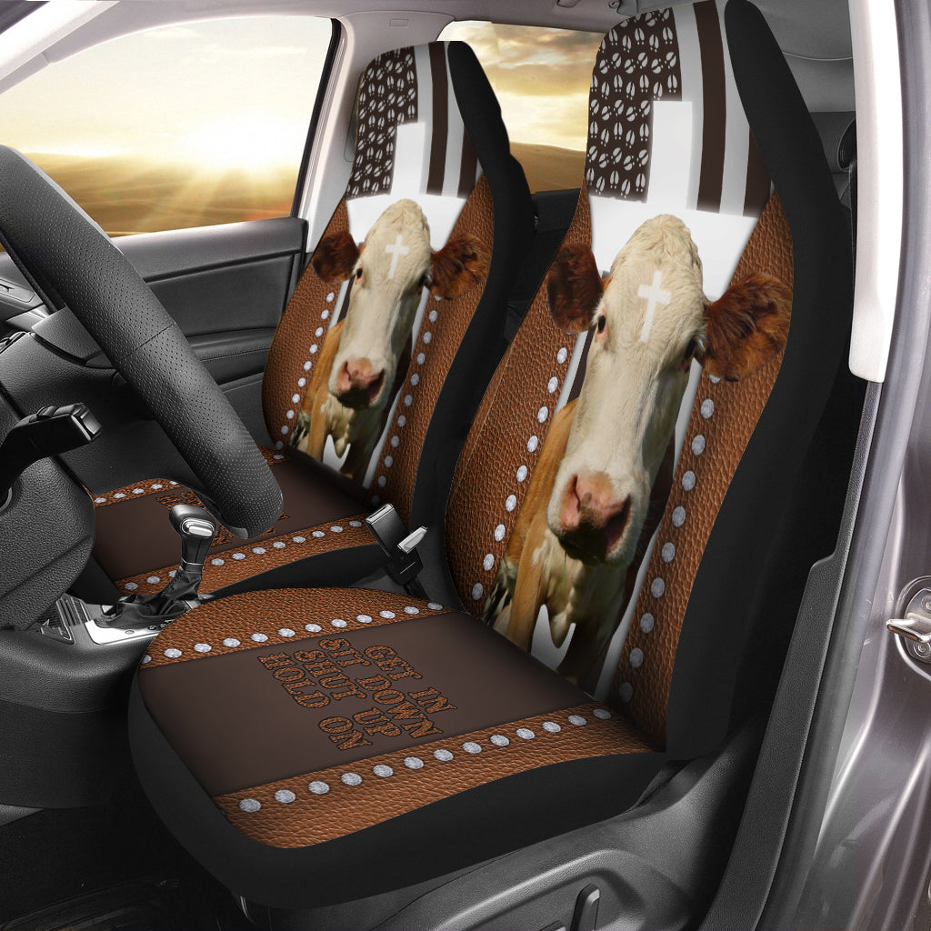 Jesus Simmental Pattern Car Seat Cover Set