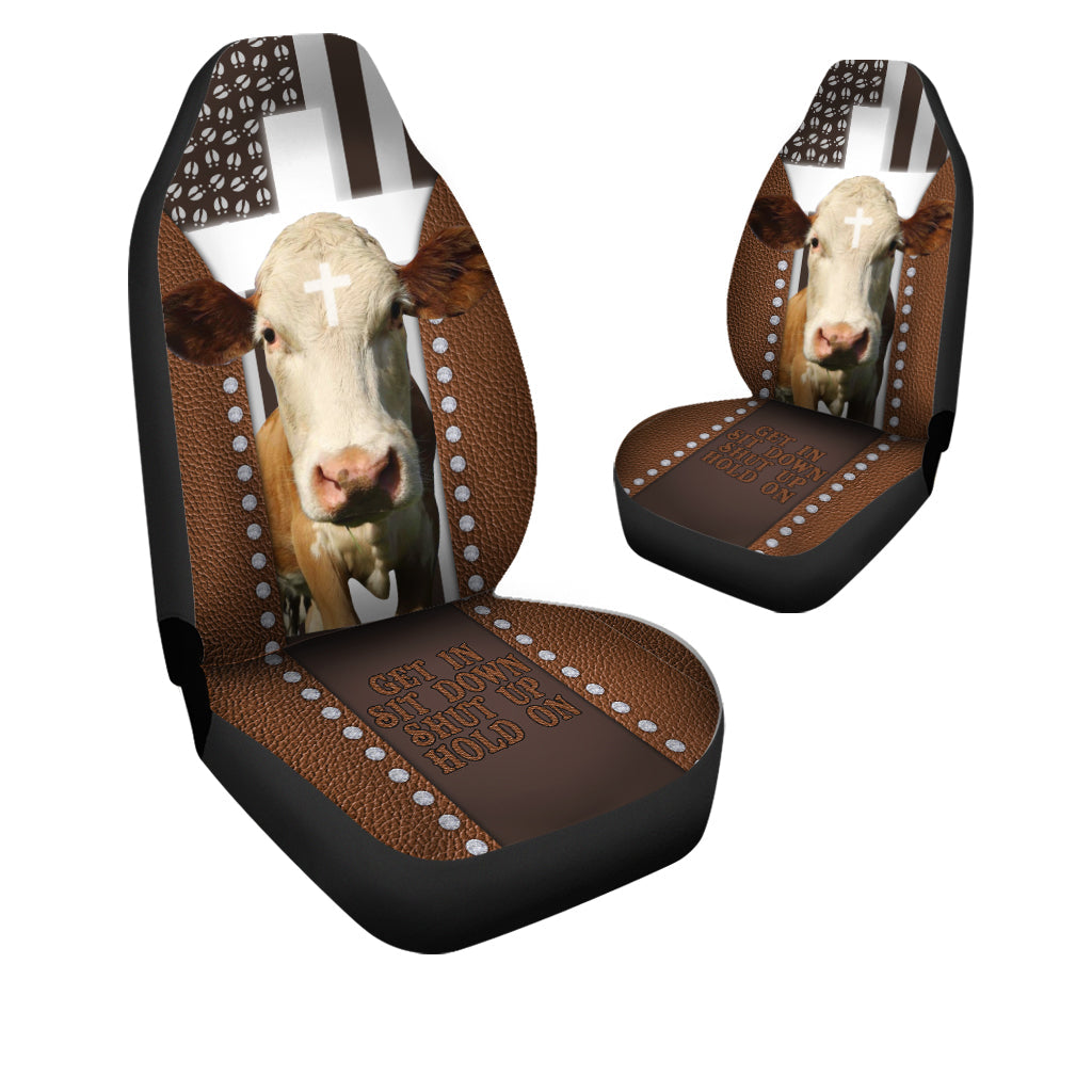 Jesus Simmental Pattern Car Seat Cover Set