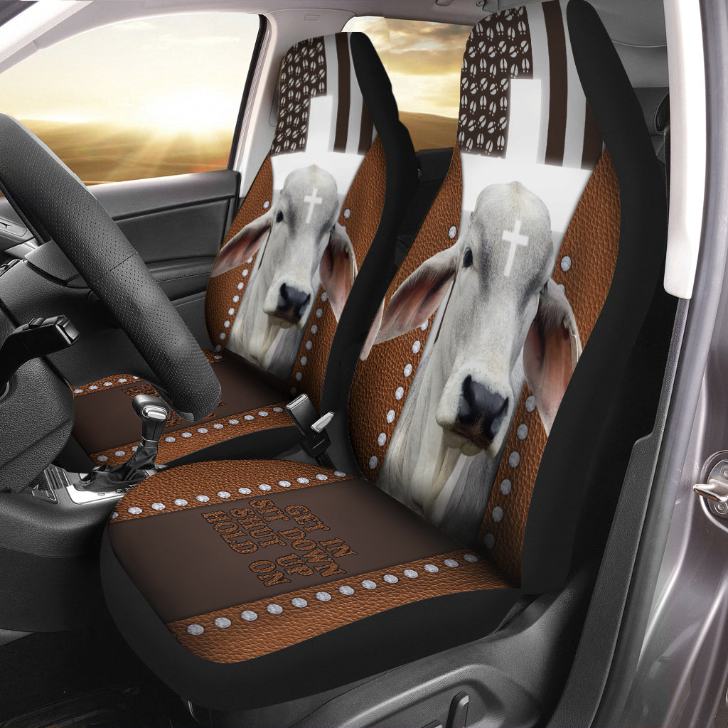 Jesus Brahman Cattle Pattern Car Seat Cover Set