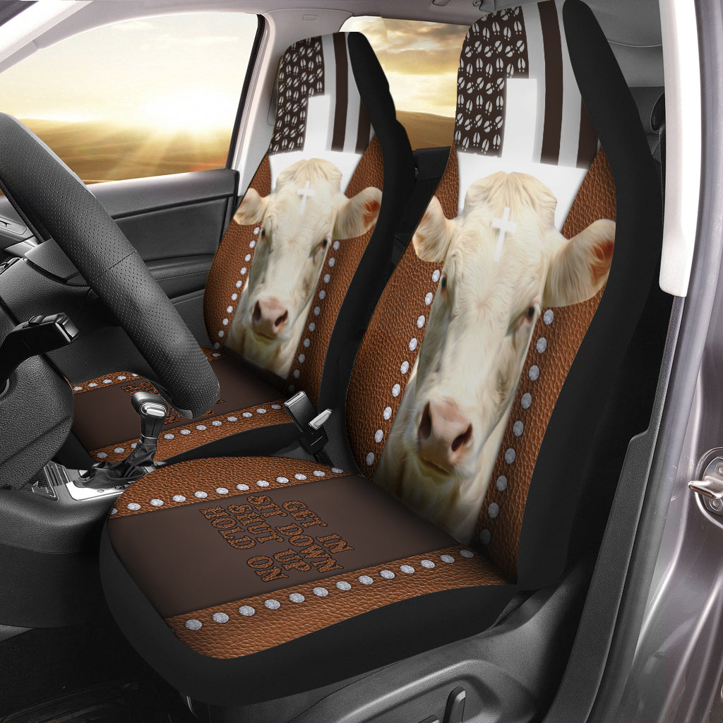 Jesus Charolais Pattern Car Seat Cover Set