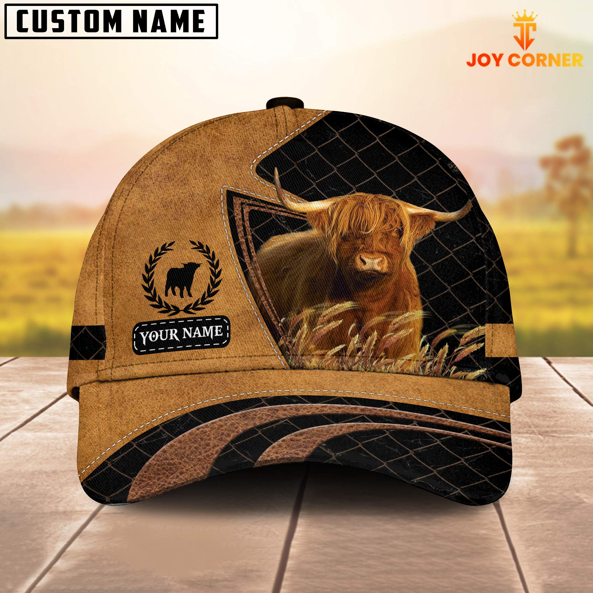 Custom Name Highland Cattle Cap