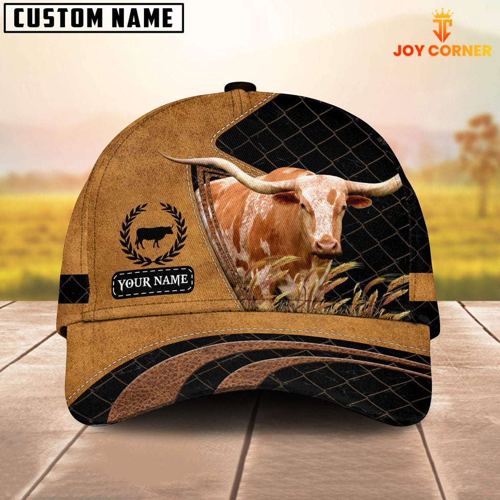 Custom Name Texas Longhorn Cattle Cap