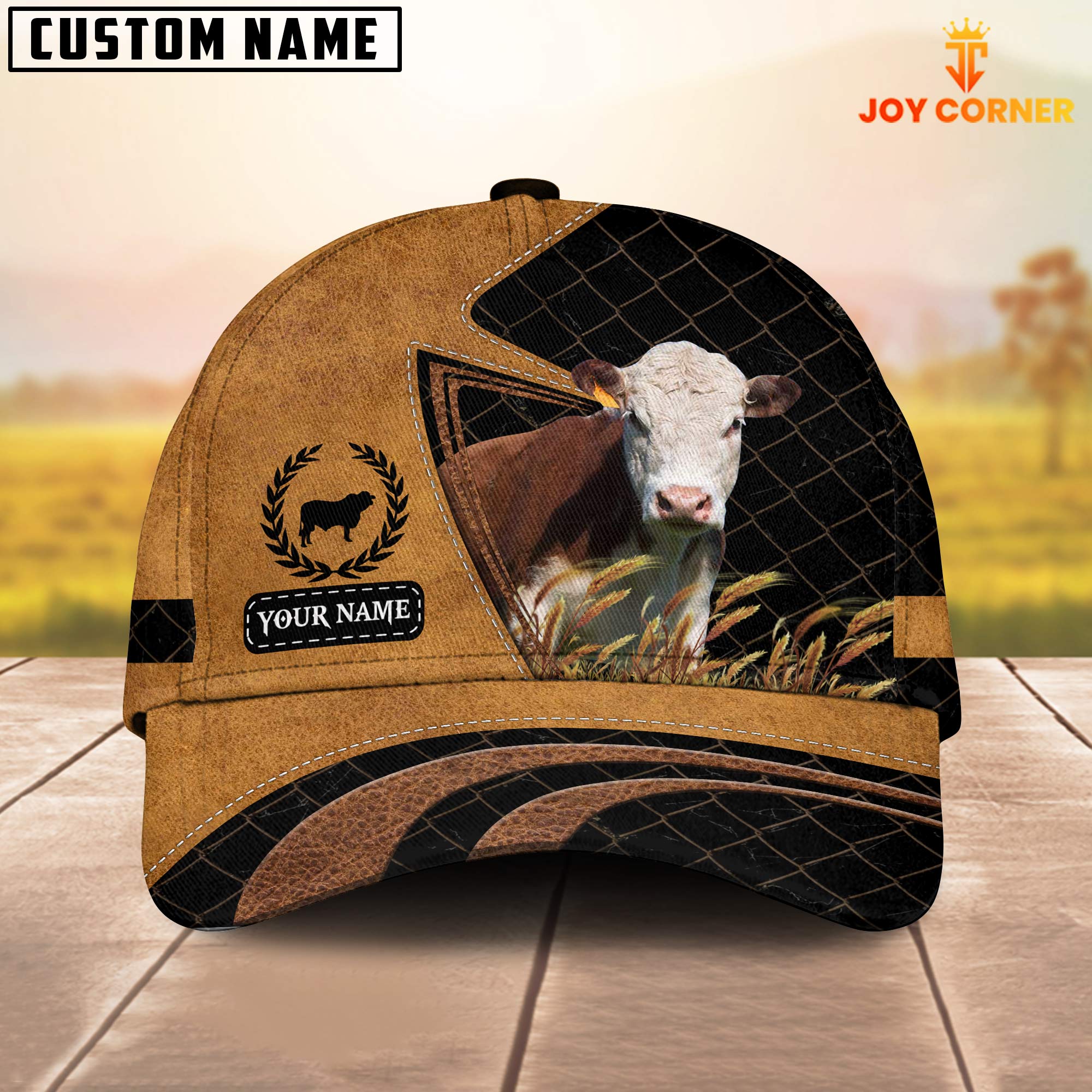 Custom Name Hereford Cattle Cap