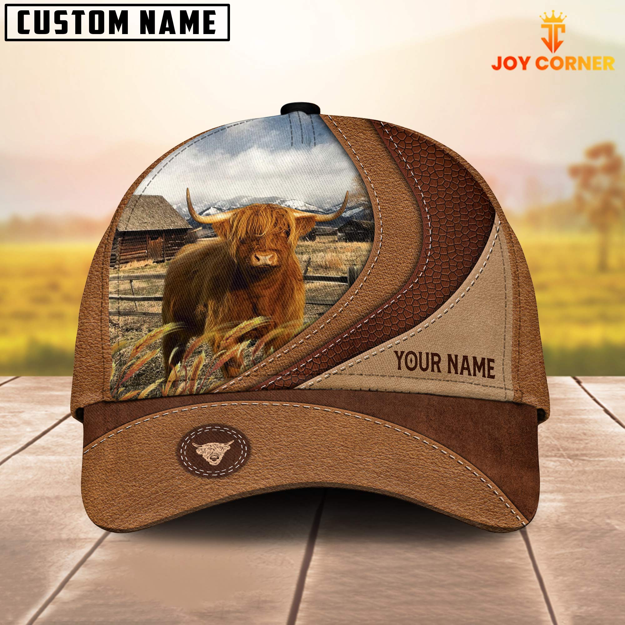 Custom Name Highland Brown Classic Cap