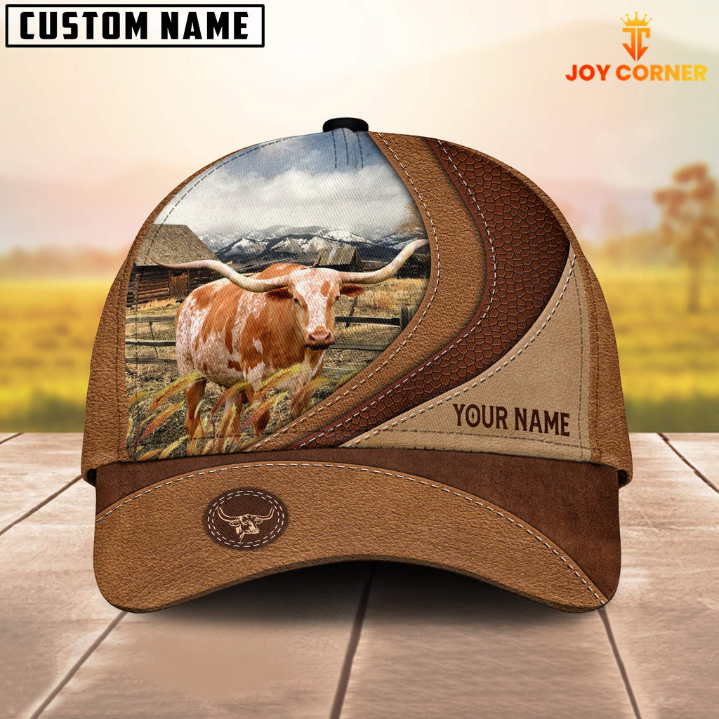 Custom Name Texas Longhorn Brown Classic Cap