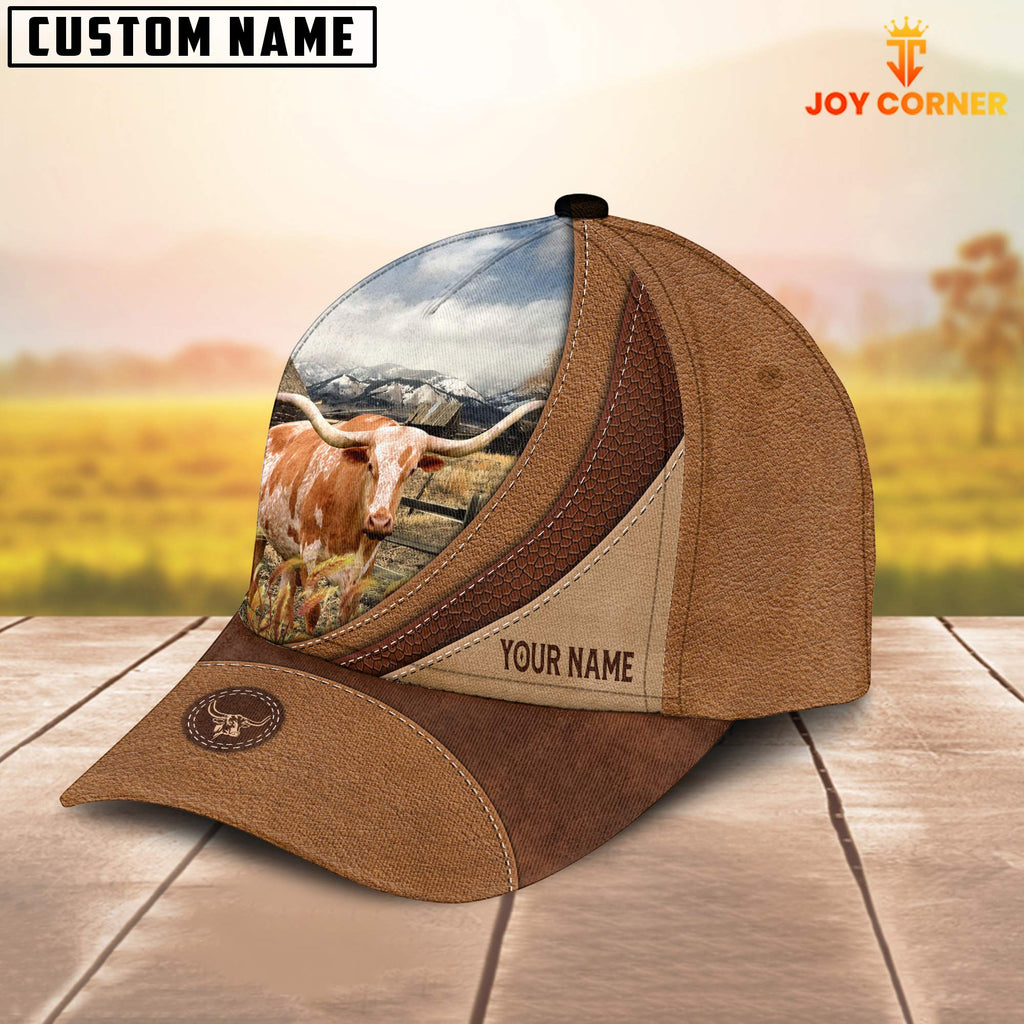 Custom Name Texas Longhorn Brown Classic Cap
