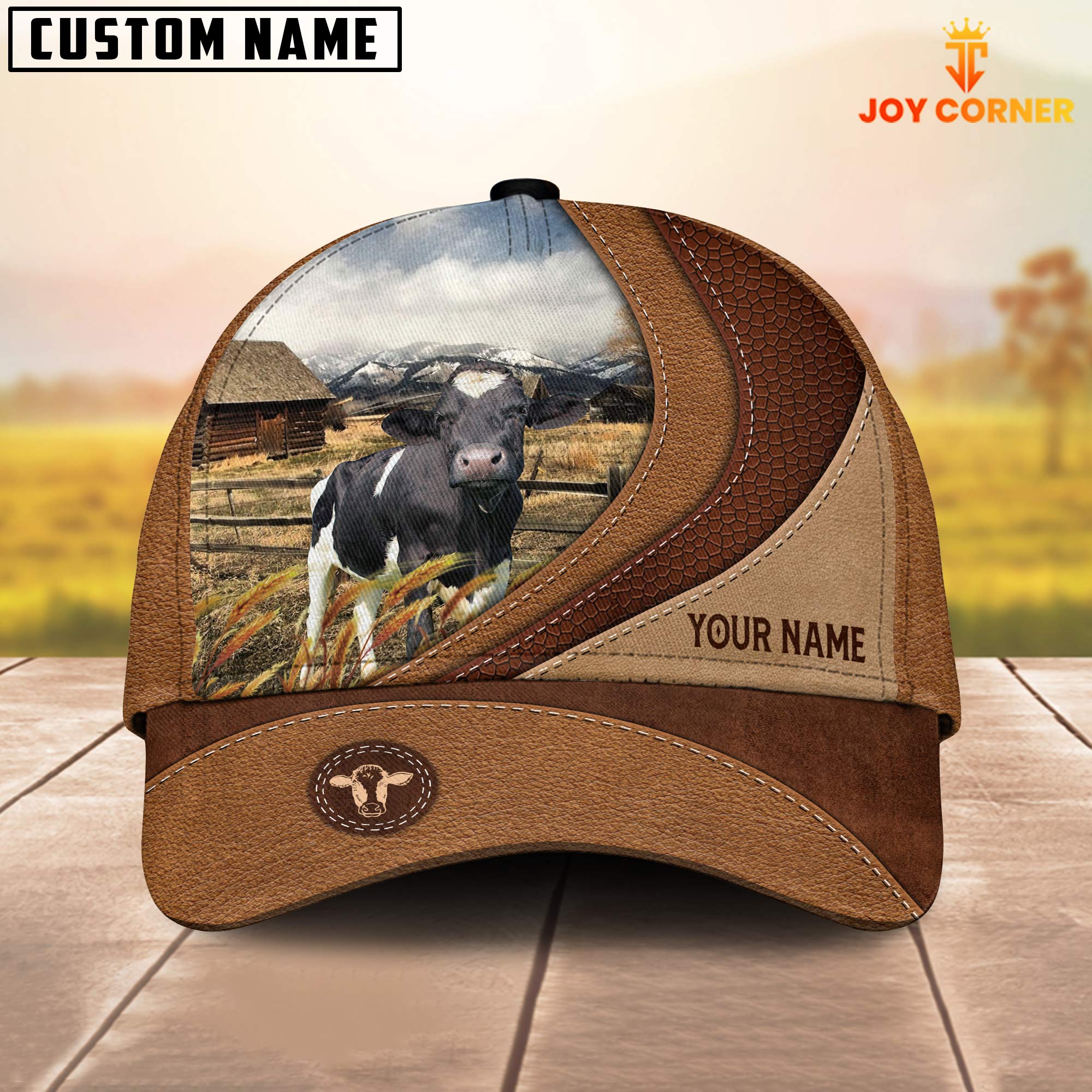 Custom Name Holstein Brown Classic Cap