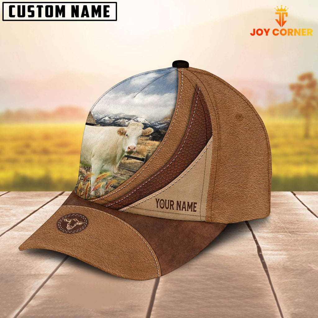 Custom Name Charolais Brown Classic Cap