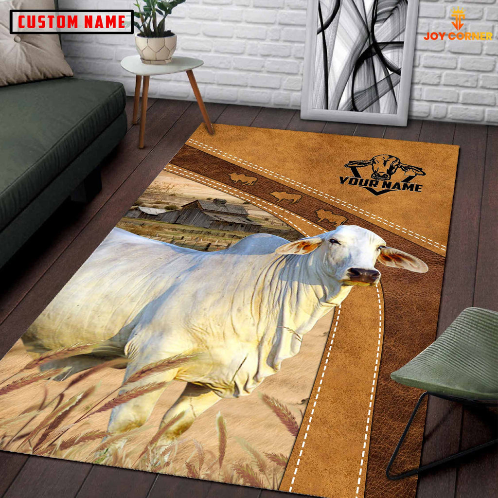 Brahman Farming Brown Personalized Name 3D Rug