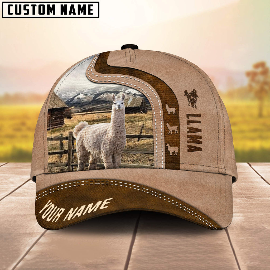 Custom Name LLama Cattle Light Brown Cap