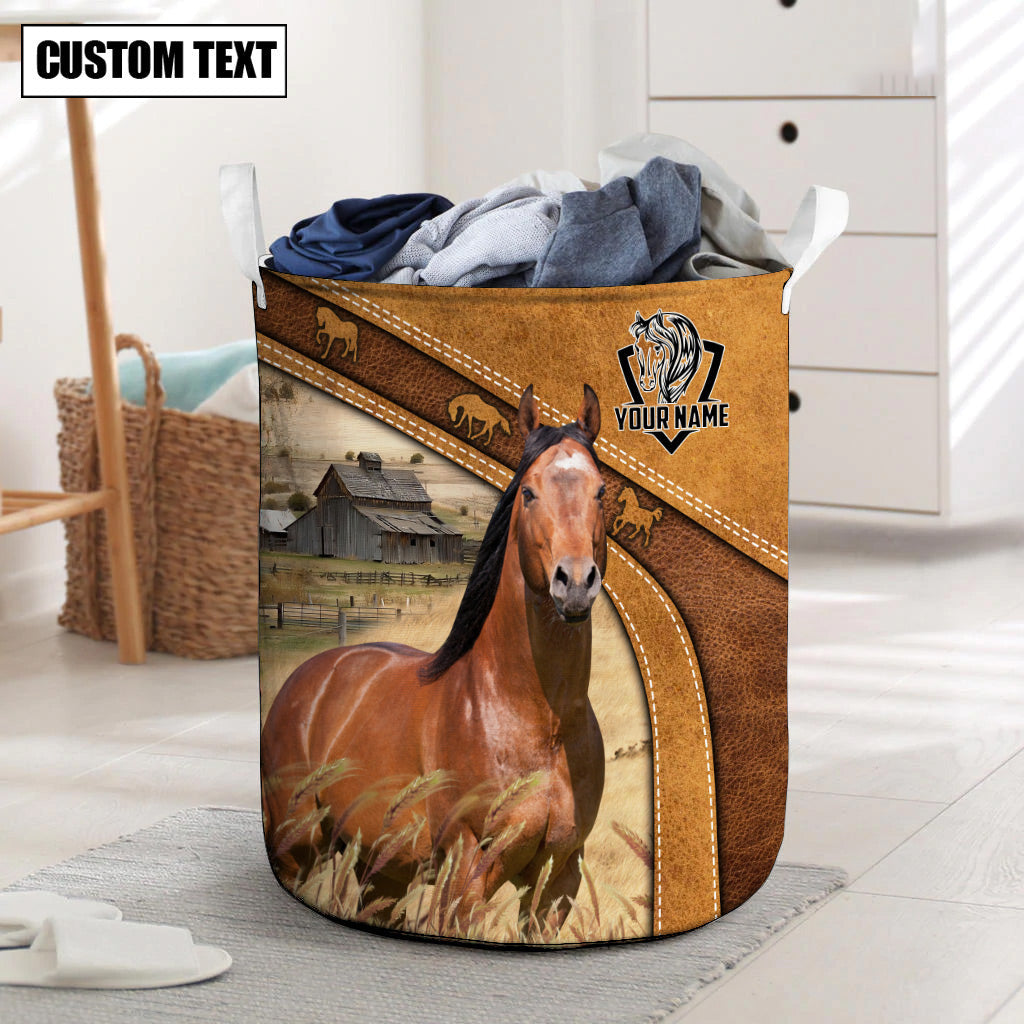 Horse Brown Custom Name Basket