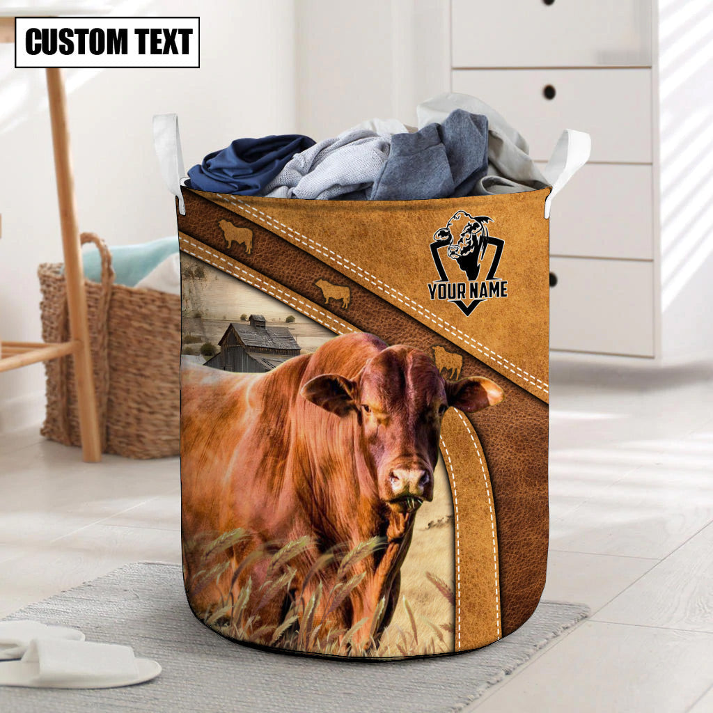 Santa Gertrudis Cattle Brown Custom Name Basket