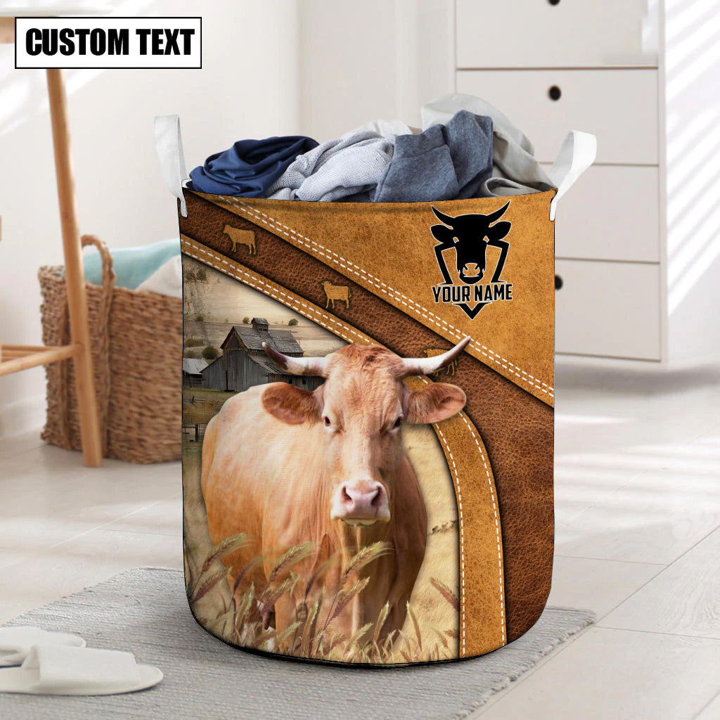 Gelbvieh Cattle Brown Custom Name Basket