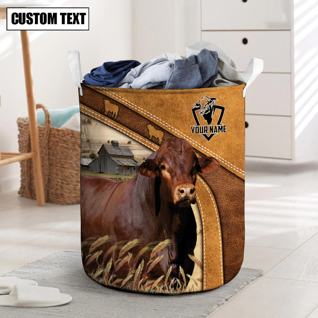 Beefmaster Cattle Brown Custom Name Basket