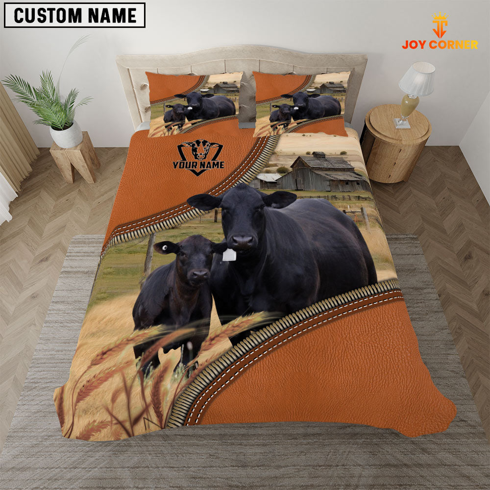 Black Angus On The Farm Customized Name 3D Bedding Set