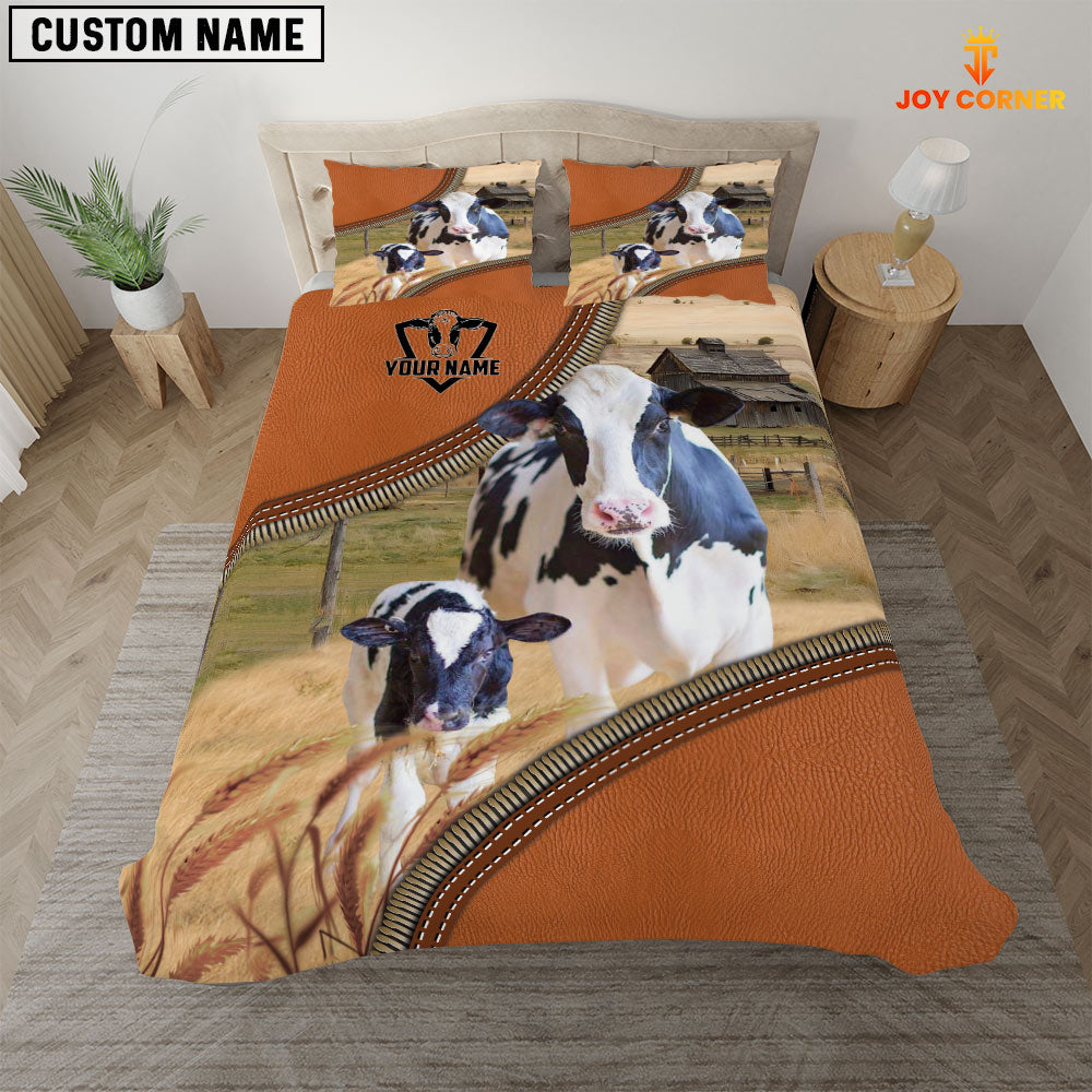 Holstein On The Farm Customized Name 3D Bedding Set