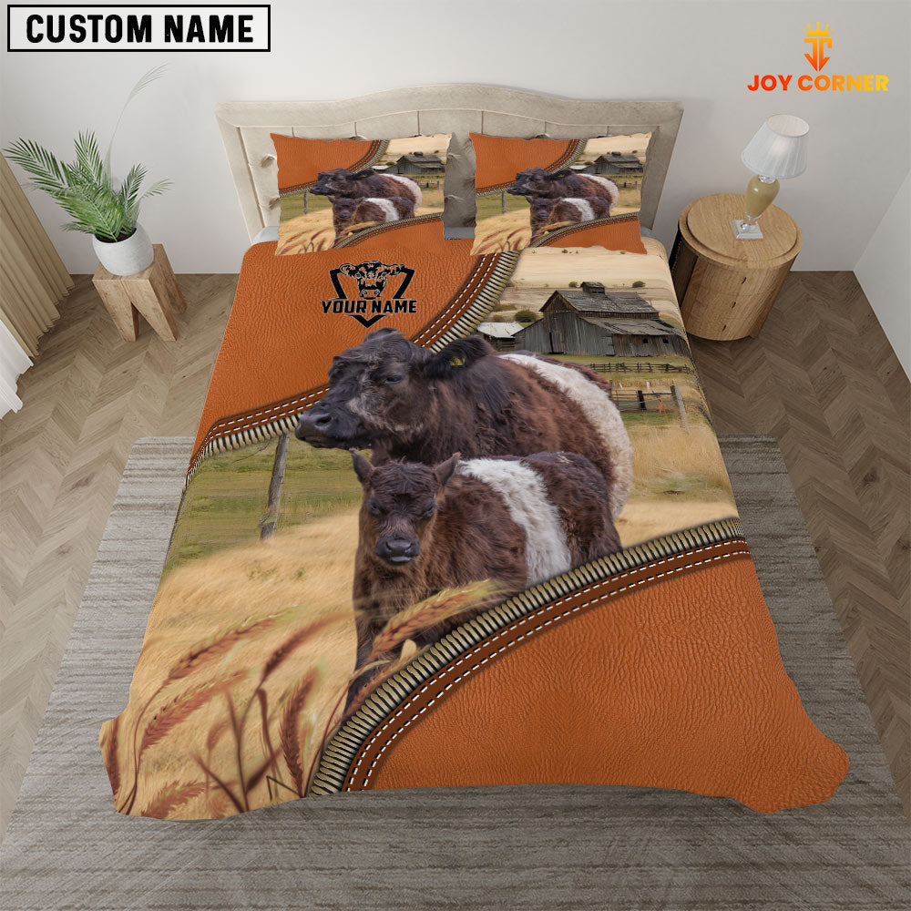 Belted Galloway On The Farm Customized Name 3D Bedding Set