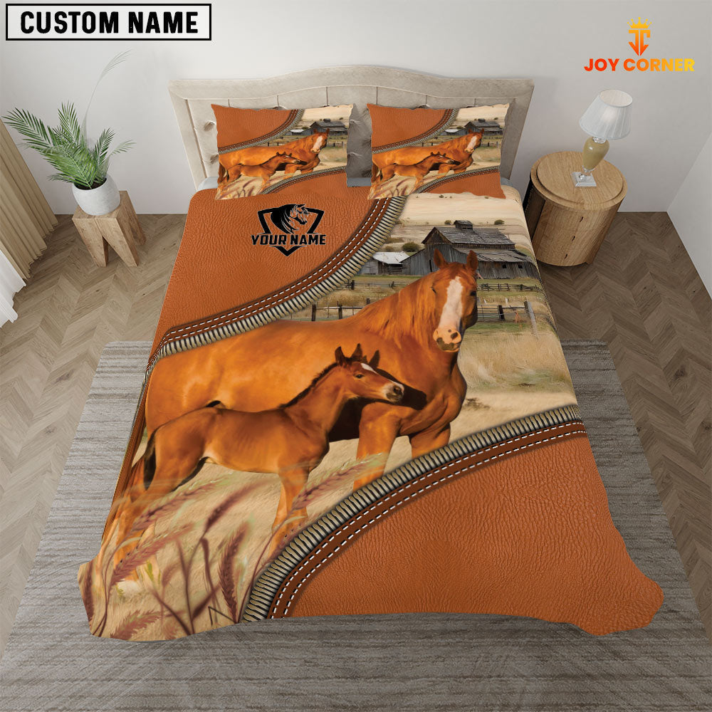 Horse On The Farm Customized Name 3D Bedding Set