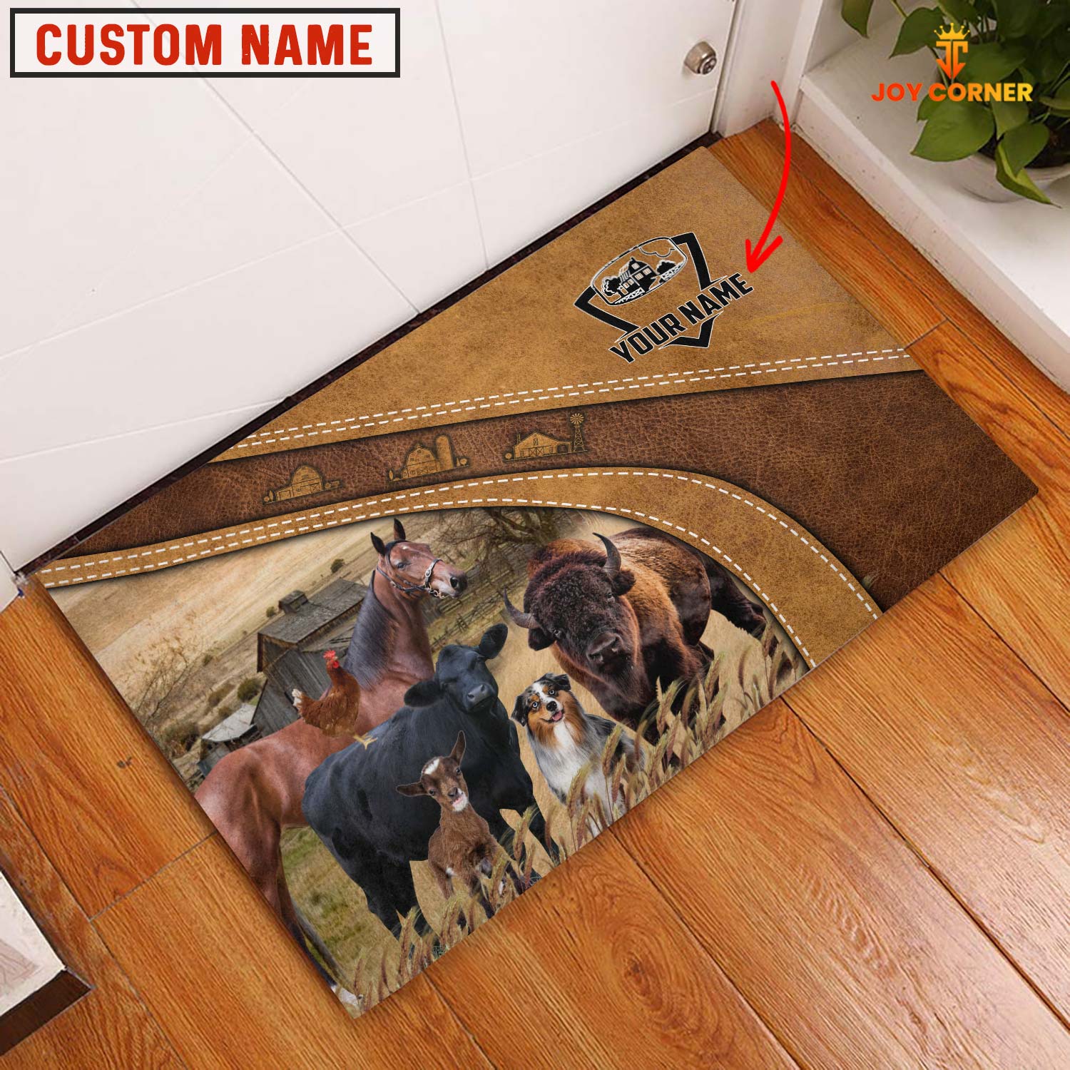 Farm Animal Personalized Name - Welcome  Doormat