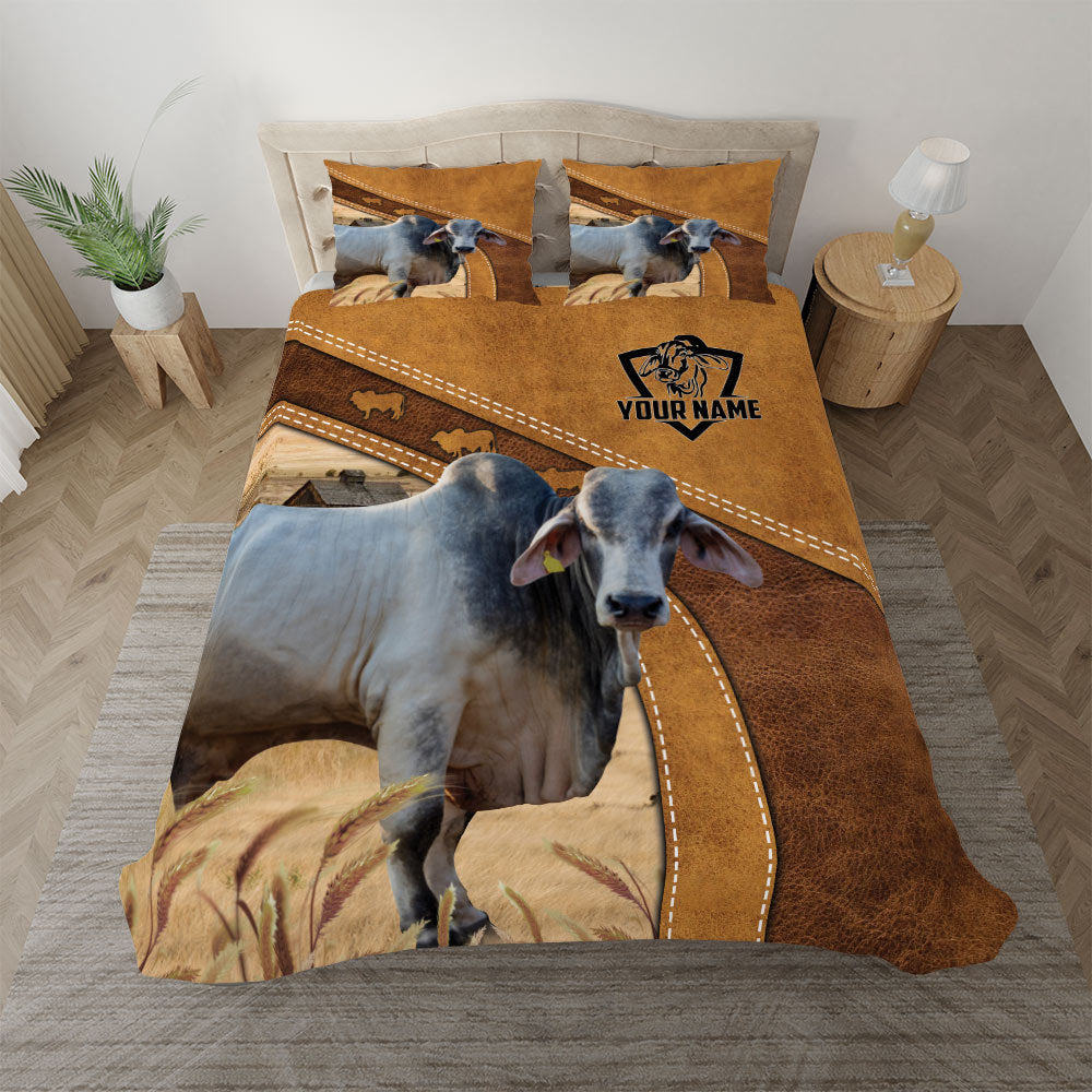 Grey Brahman Cattle Customized Bedding set