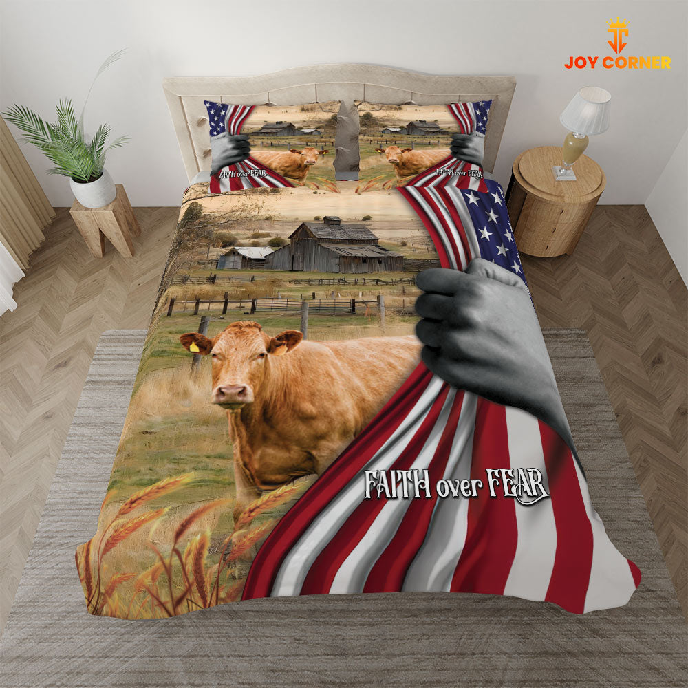Limousin 3D US Flag Bedding Set