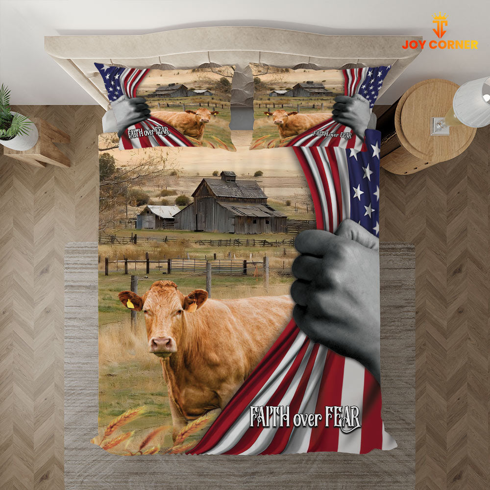Limousin 3D US Flag Bedding Set