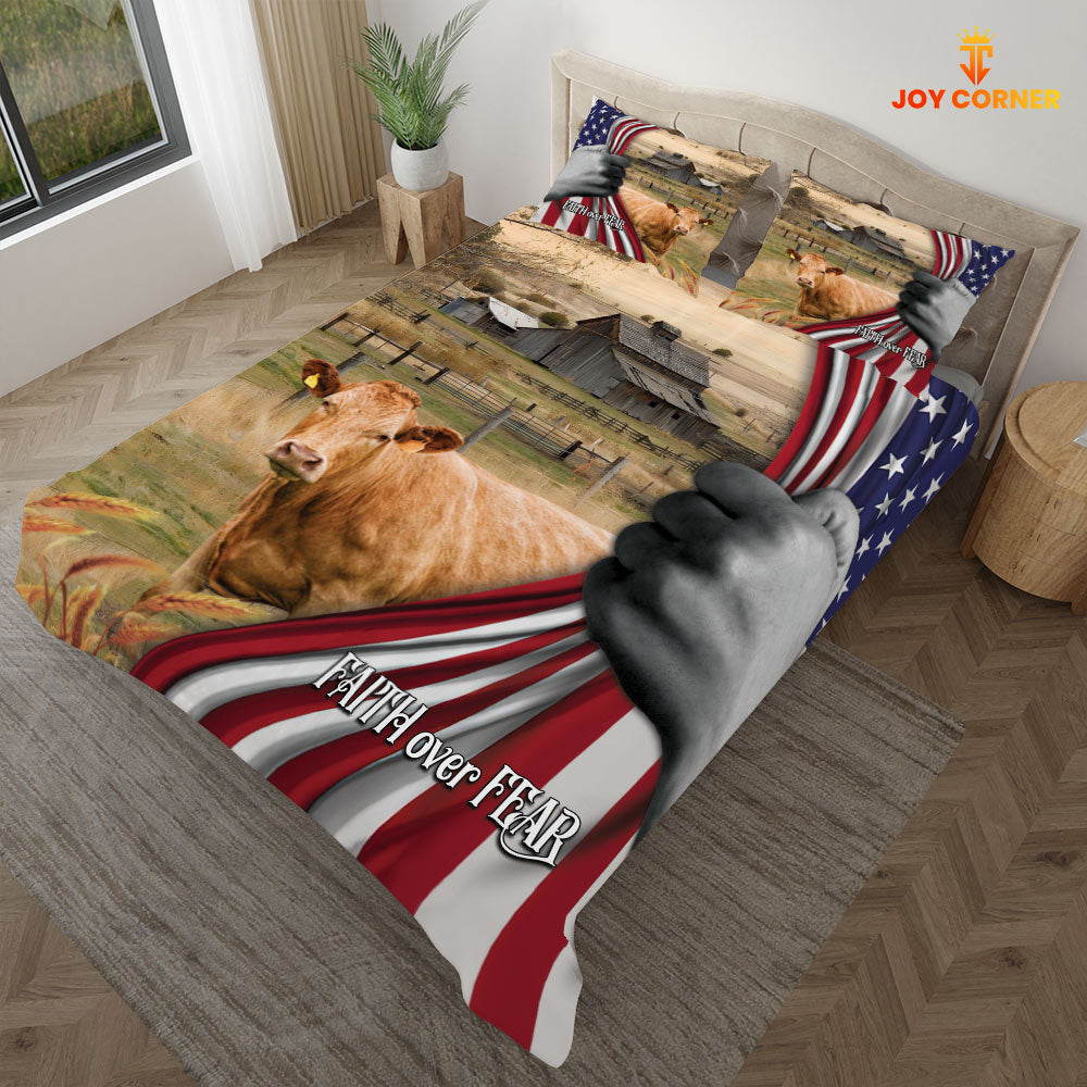 Limousin 3D US Flag Bedding Set