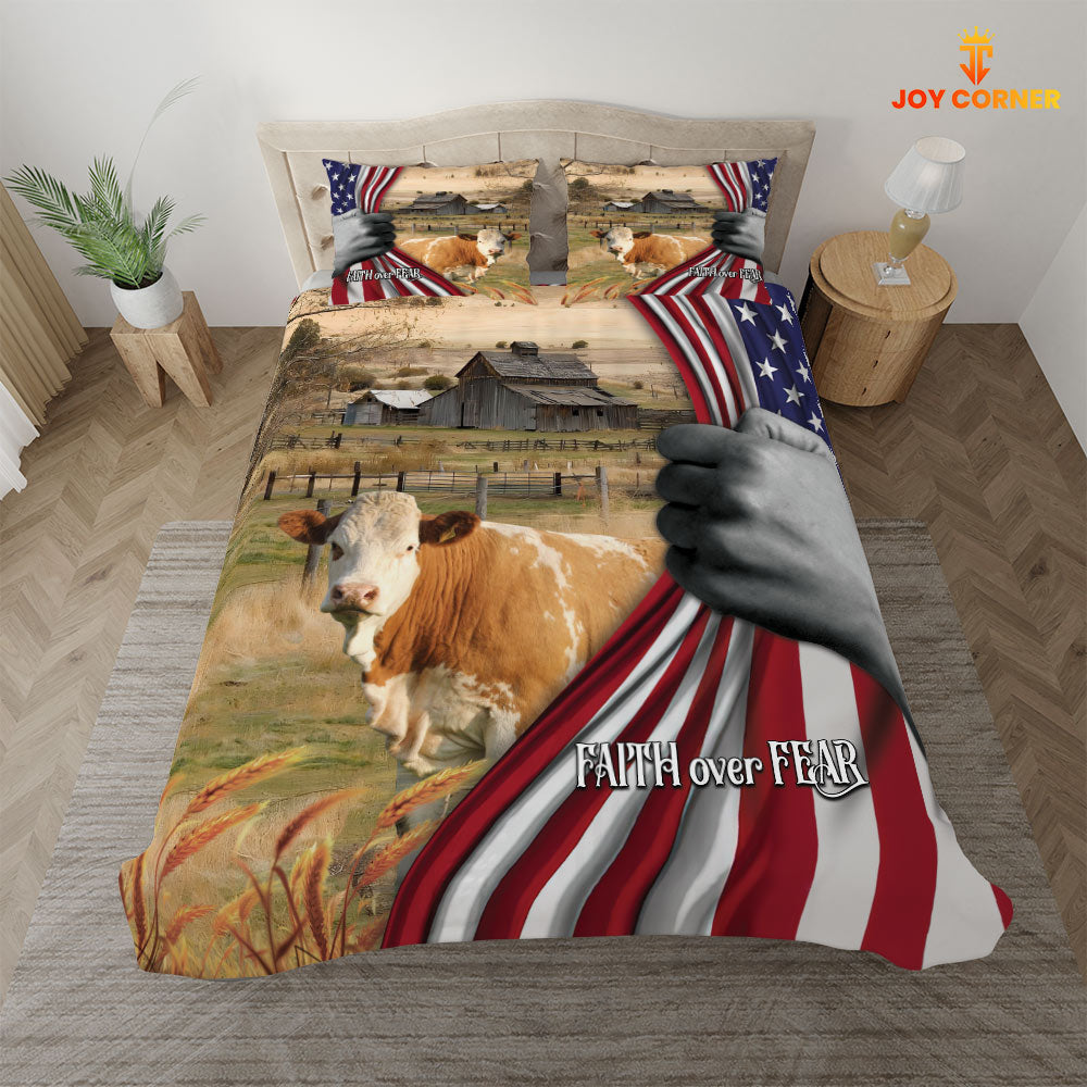 Simmental 3D US Flag Bedding Set