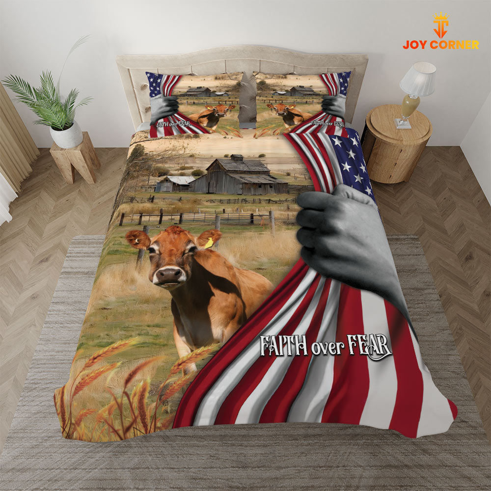 Jersey 3D US Flag Bedding Set