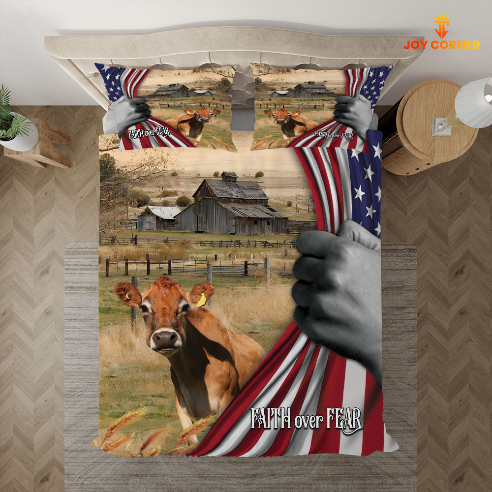 Jersey 3D US Flag Bedding Set