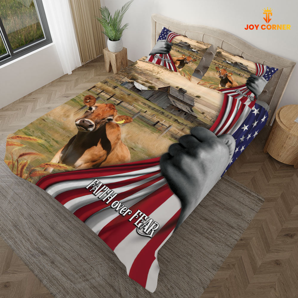 Jersey 3D US Flag Bedding Set