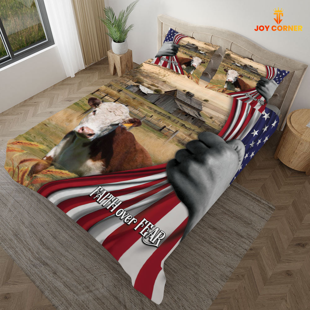 Hereford 3D US Flag Bedding Set