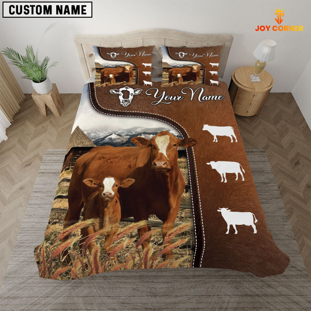 Simmental On Farm Brown 3D Bedding Set