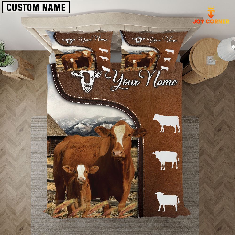 Simmental On Farm Brown 3D Bedding Set