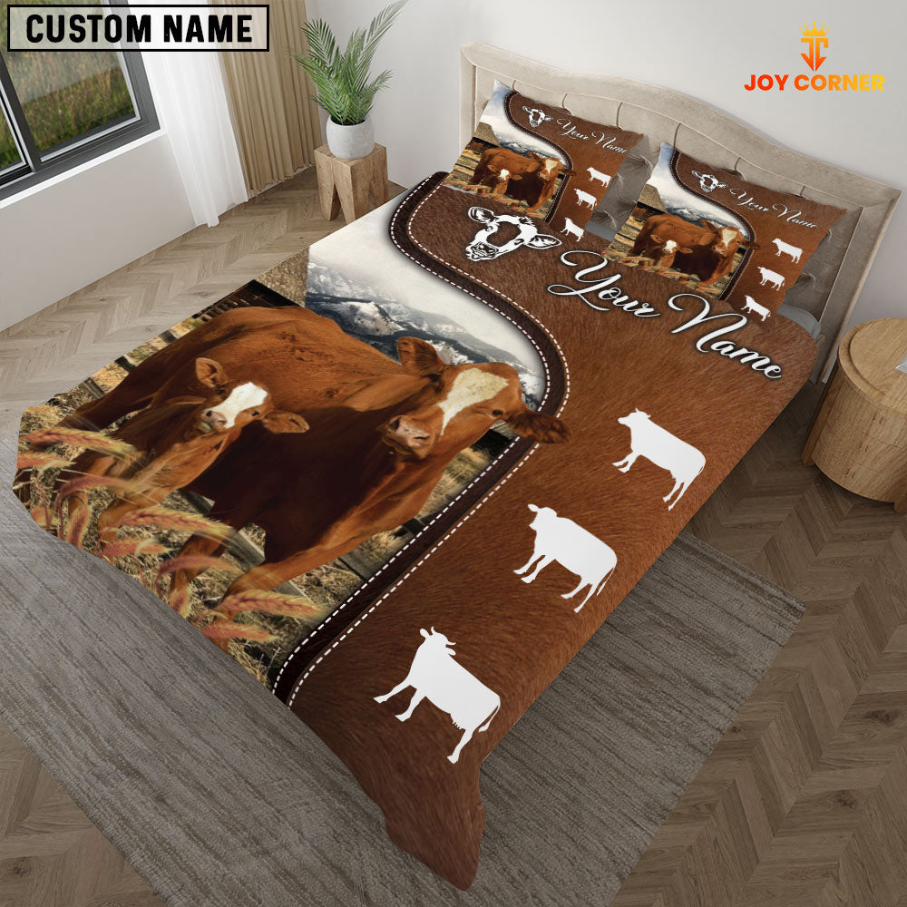 Simmental On Farm Brown 3D Bedding Set