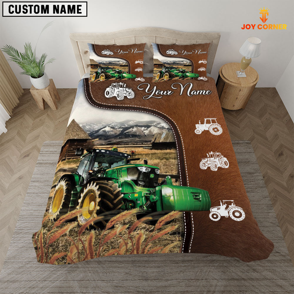 Tractor On Farm Brown 3D Bedding Set