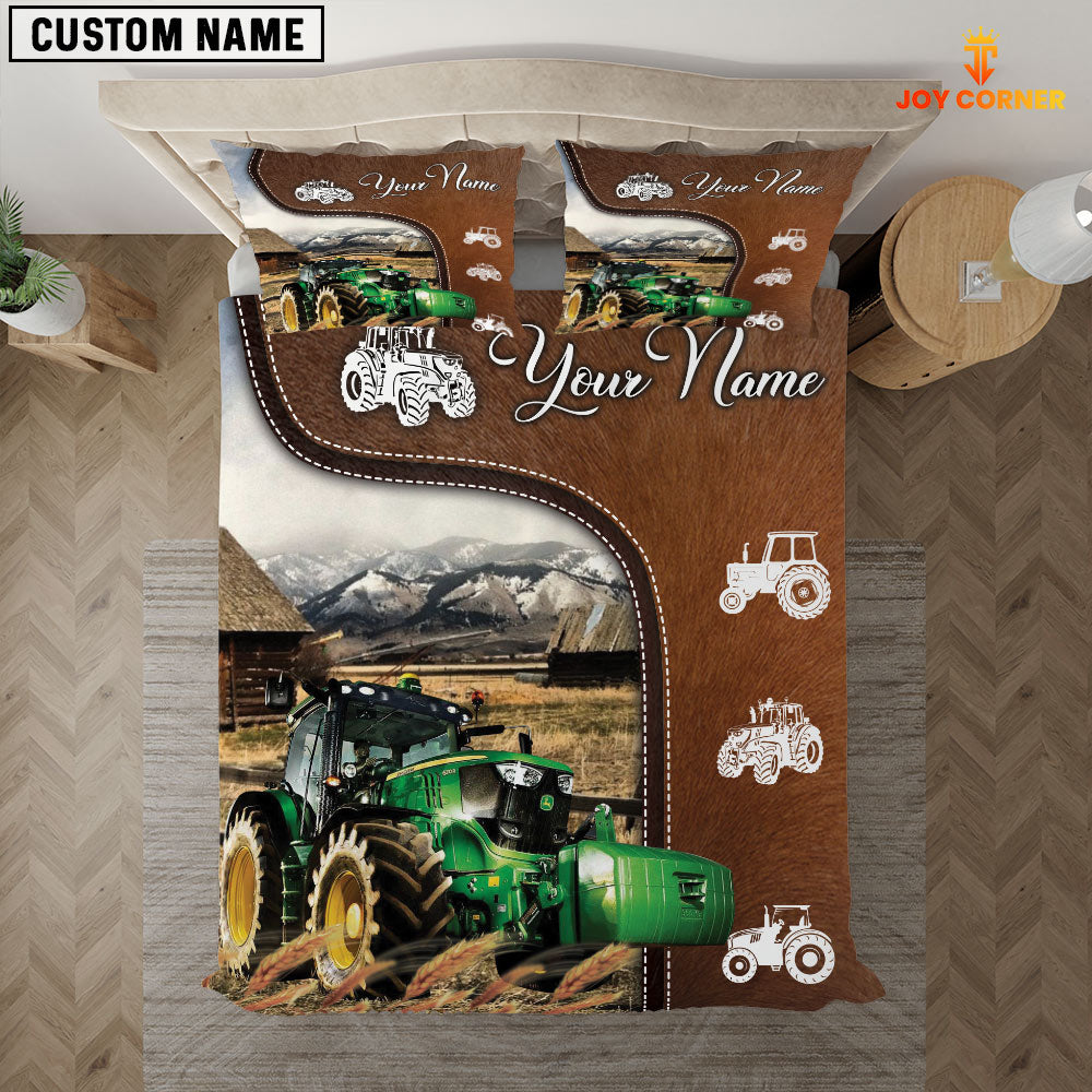 Tractor On Farm Brown 3D Bedding Set