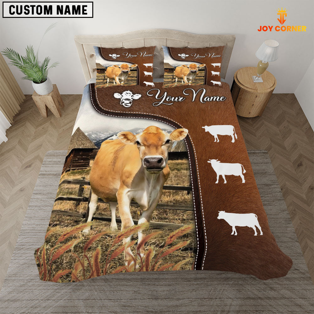 Jersey On Farm Brown 3D Bedding Set