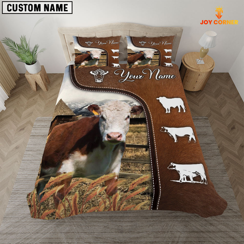 Hereford On Farm Brown 3D Bedding Set