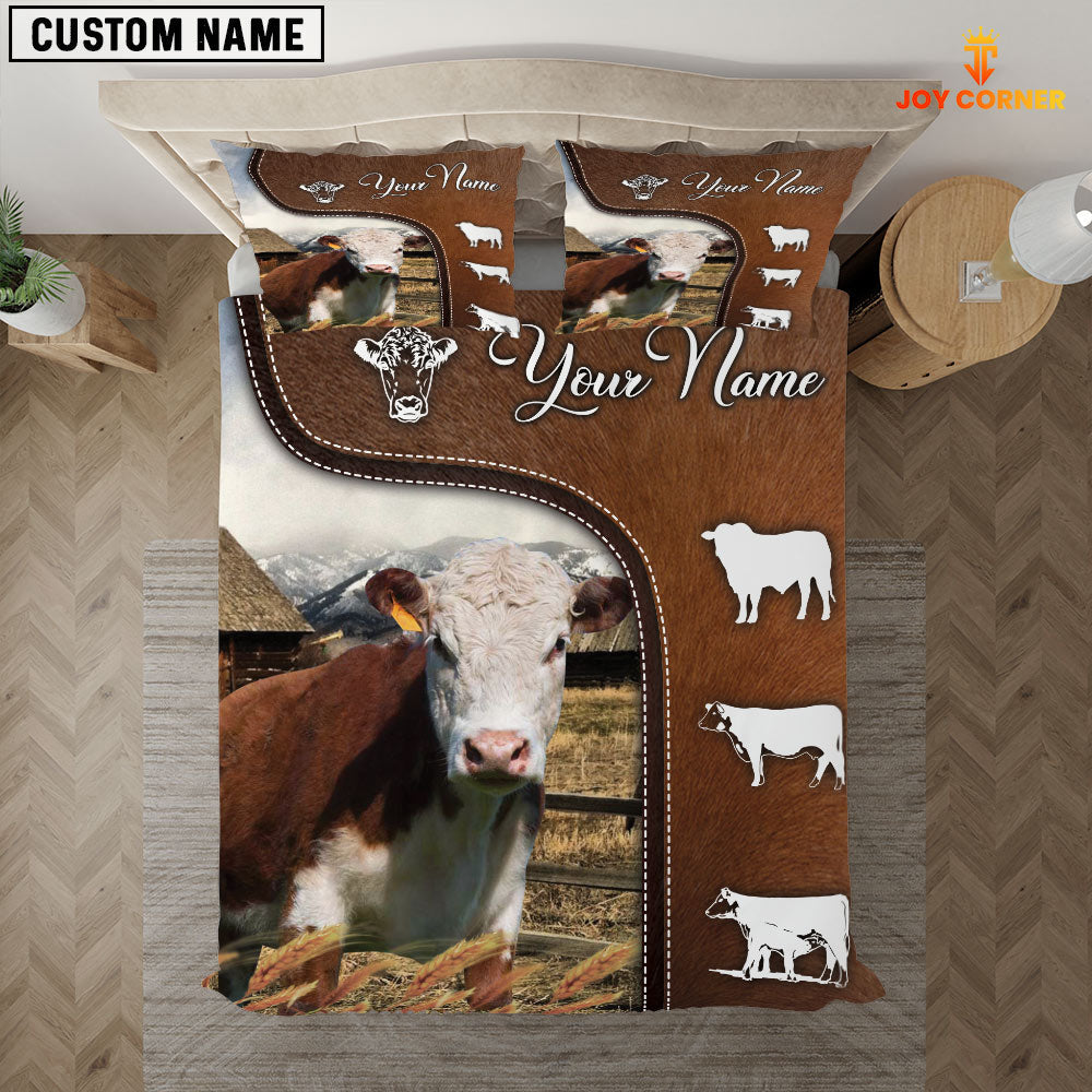 Hereford On Farm Brown 3D Bedding Set