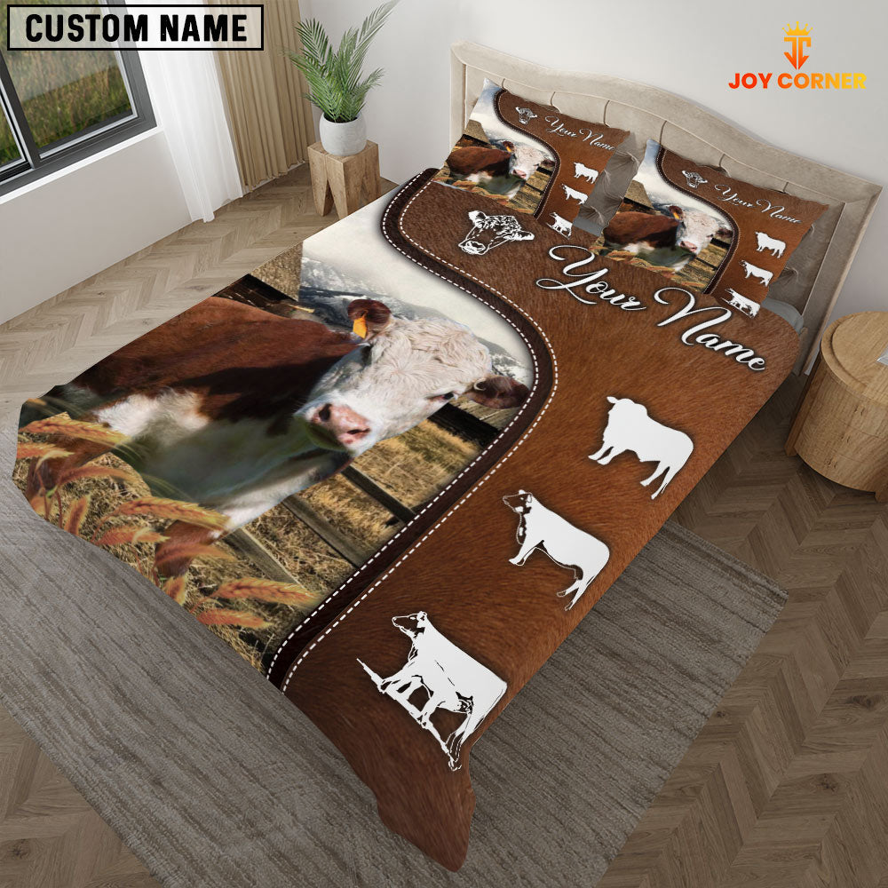 Hereford On Farm Brown 3D Bedding Set
