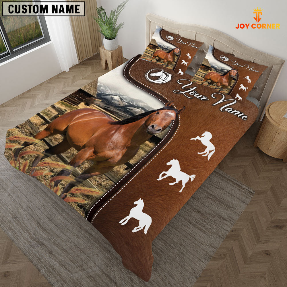 Horse Jersey On Farm Brown 3D Bedding Set