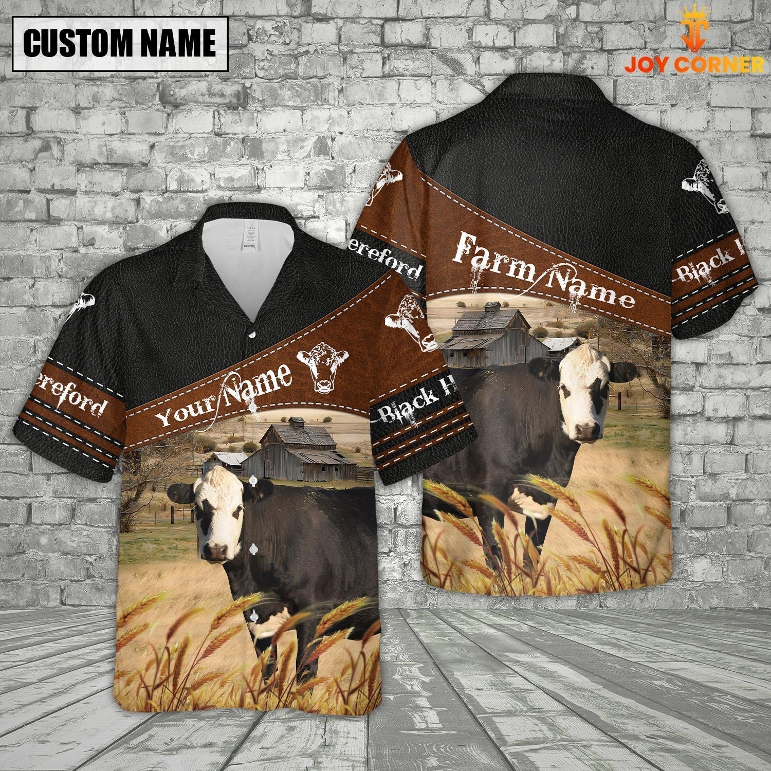 Black Hereford On Farms Custom Name Printed 3D Black Hoodie