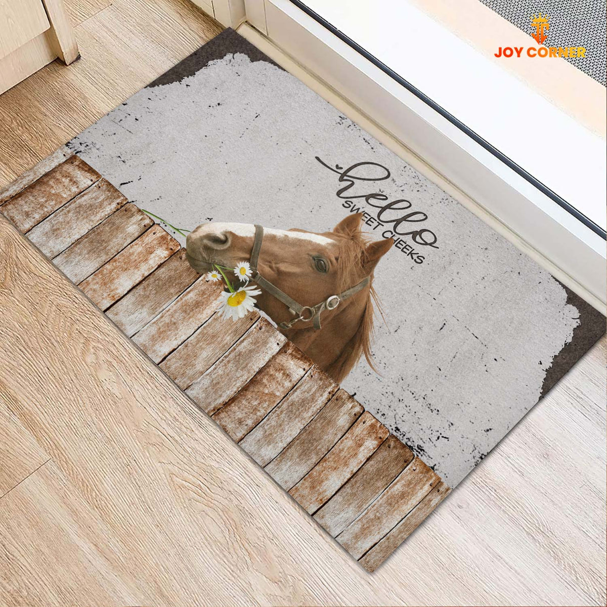 Horse Hello Sweet Checks Doormat