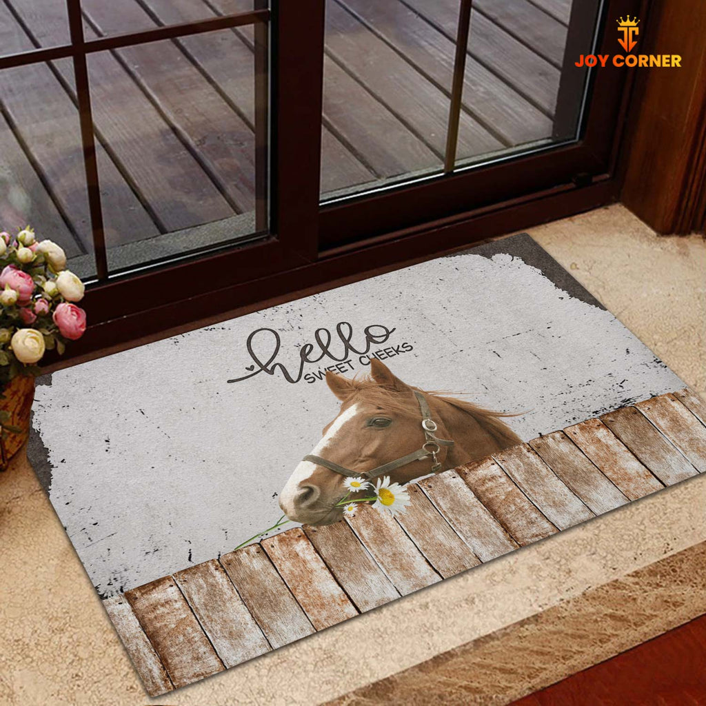Horse Hello Sweet Checks Doormat