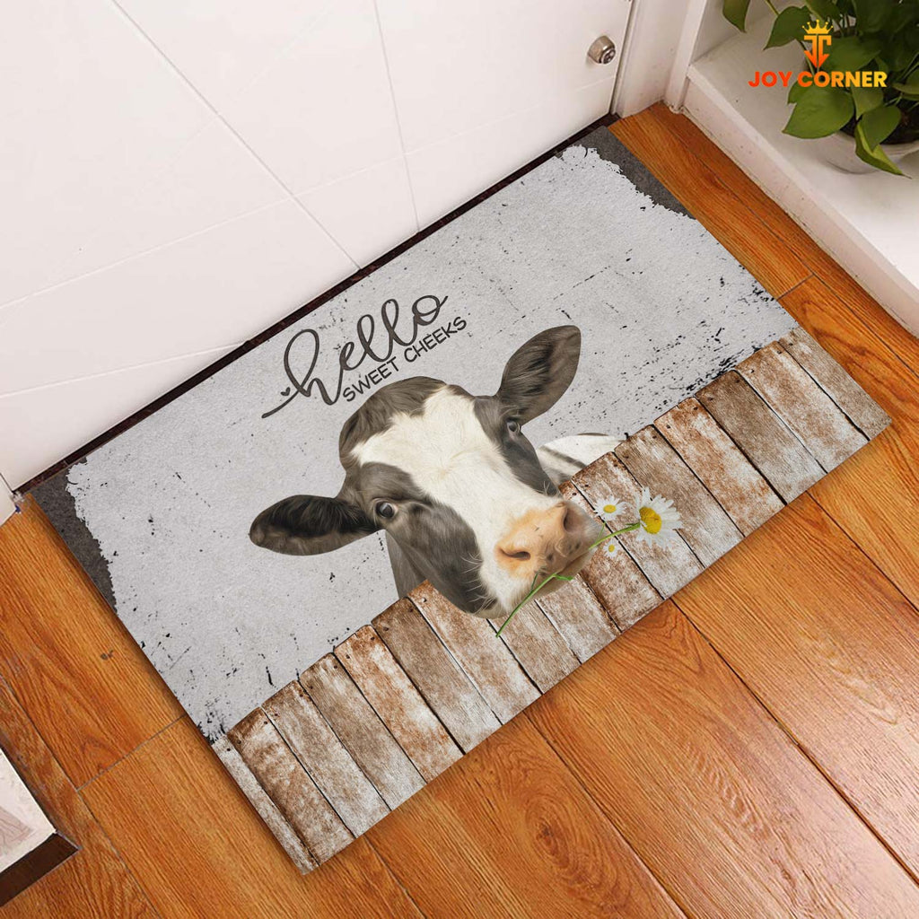 Holstein Hello Sweet Checks Doormat