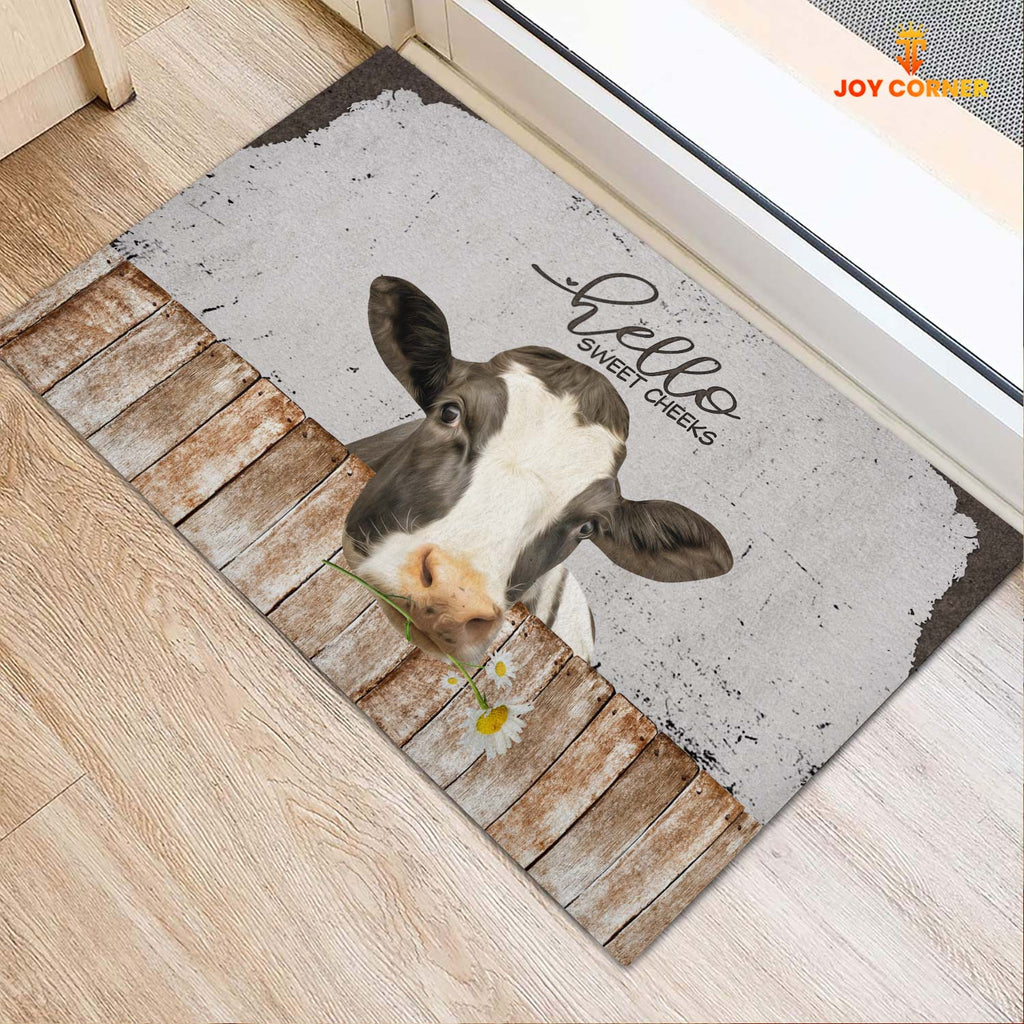 Holstein Hello Sweet Checks Doormat