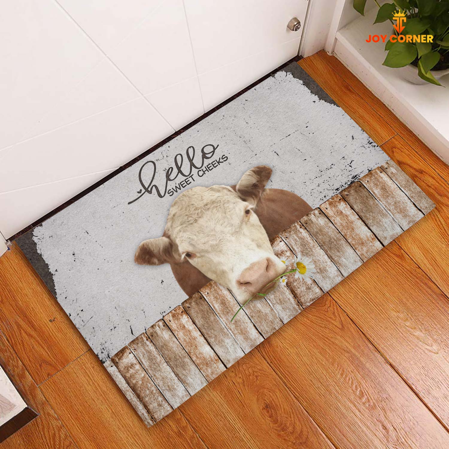 Hereford Hello Sweet Checks Doormat
